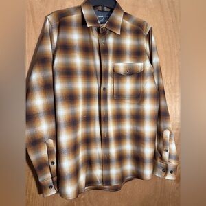 Swiss Tech Men's Tan and Brown Plaid Shirt
